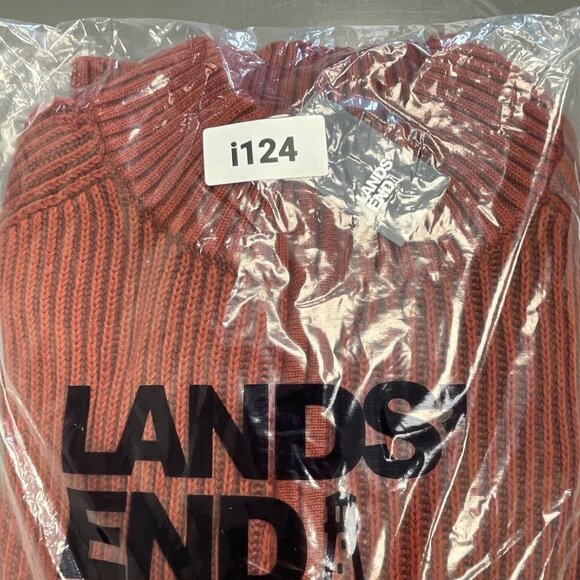 NEW Lands’ End Men’s XL Ribbed Knit Sweater Mock neck Red Rust 100% Cotton - Picture 9 of 9